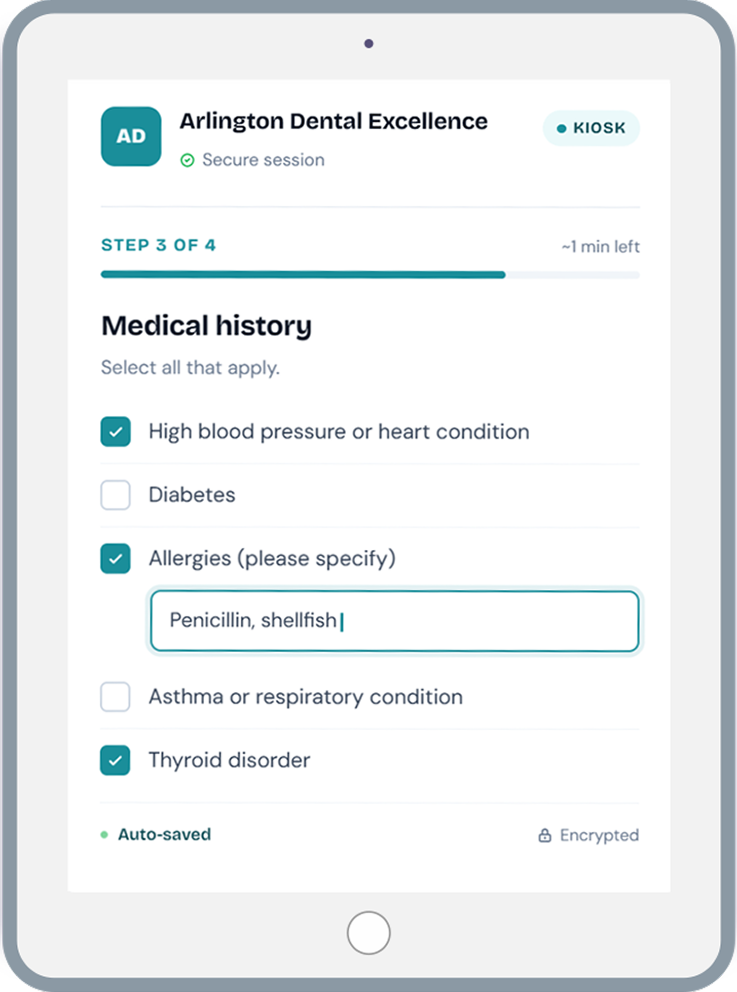 Medical history dashboard