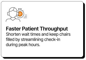 Patient using check-in kiosk