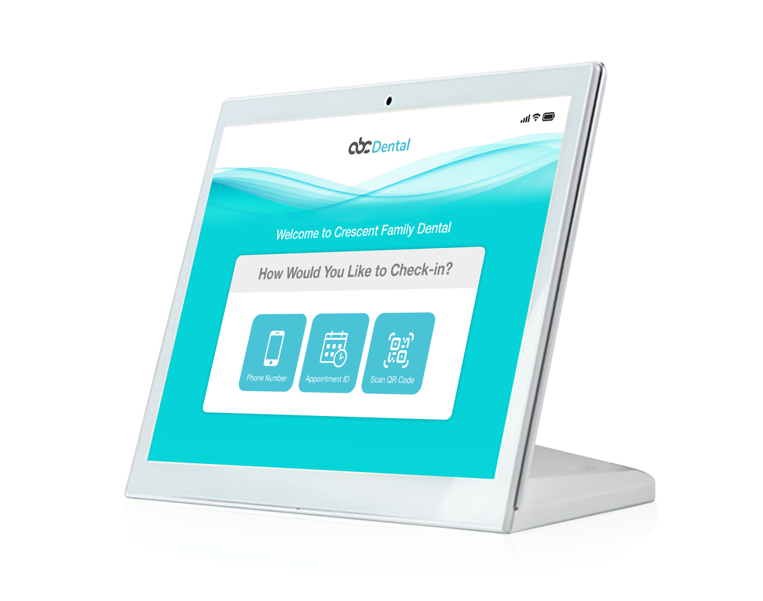 iPad self check-in kiosk for dental patient arrivals