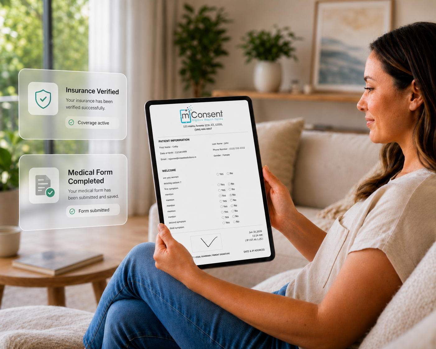 Digital Medical History Forms on mobile