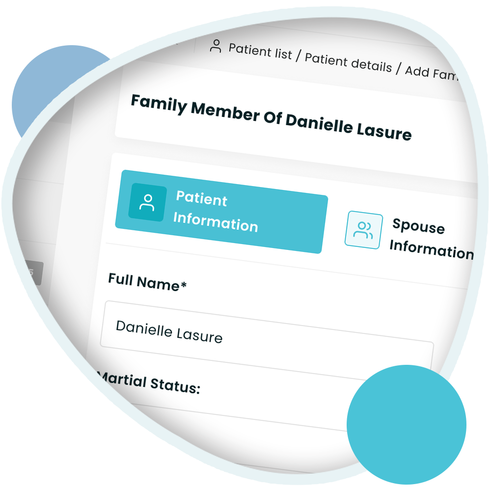 Patient completing forms from home