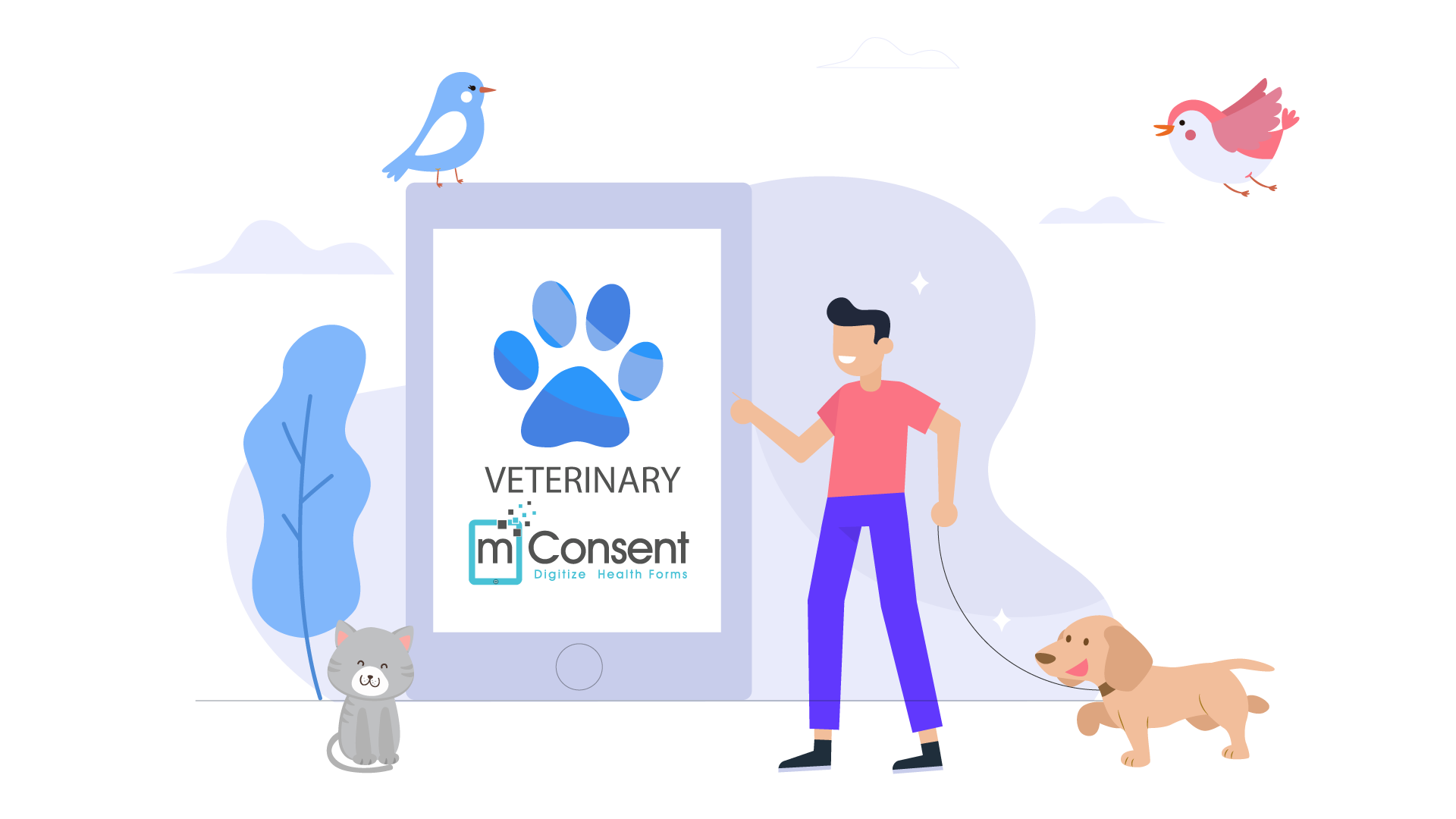 mConsent Vet dashboard on tablet
