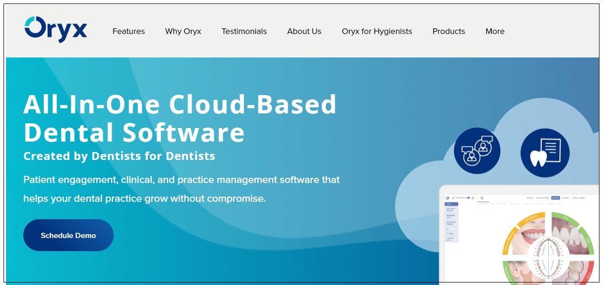 Screenshot of Oryx home page