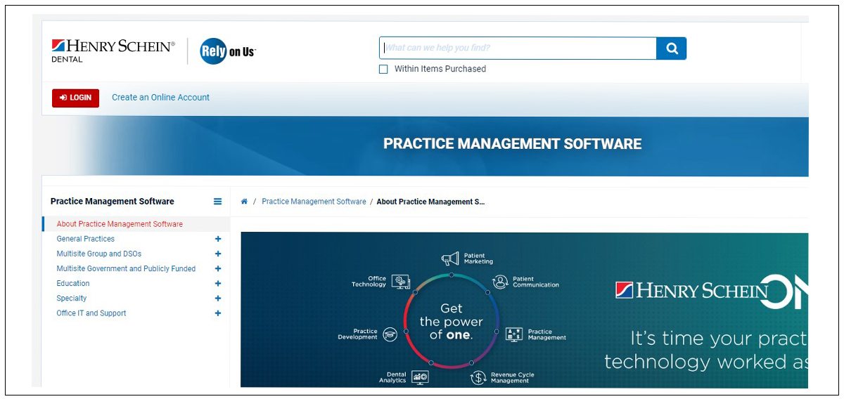 henry schein dental web page