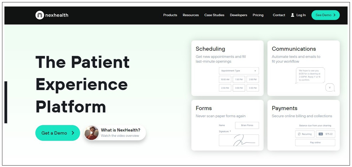 nexhealth Home page image