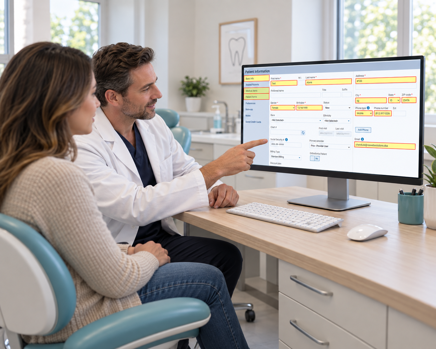 mConsent sync activity written back to the Dentrix chart