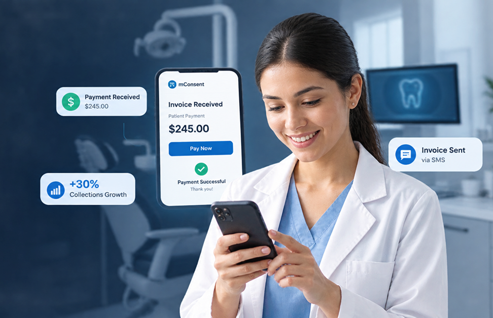 Text2Pay dashboard on mobile devices