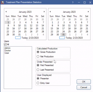  Choose Date Range - Click Ok