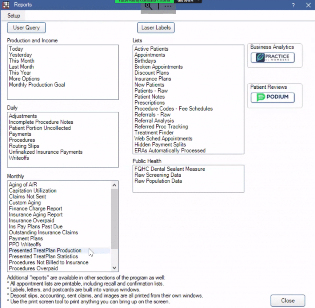6) Double Click ‘Presented TreatPLan Production’