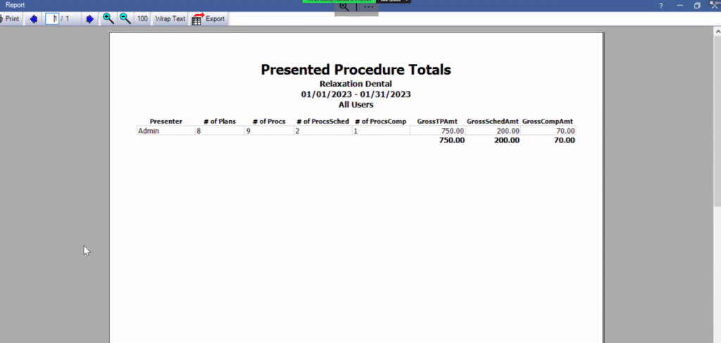 Export Report