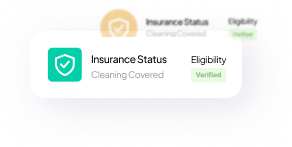 Insurance status: cleaning covered, eligibility verified
